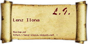 Lenz Ilona névjegykártya